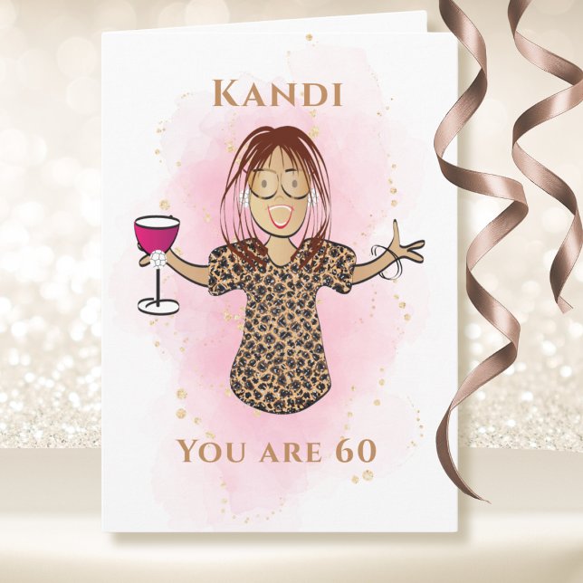 Funny 60 and Fabulous Ethnic Sassy Cartoon  Card (Creator Uploaded)