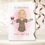 Funny 60 and Fabulous Sassy 60th Birthday Cartoon  Card<br><div class="desc">Is that fabulous person turning 60 (or any age) and doesn't seem to get any older?  Let her know she is still fabulous with this card that you can personalize for name and age</div>