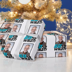 Funny 60 so what Quote Photo 60th Birthday Wrapping Paper