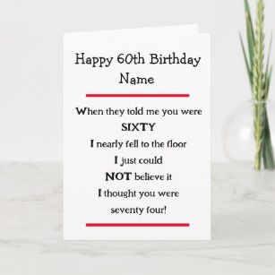 Best Funny 60th Birthday Poem Gift Ideas | Zazzle