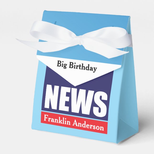 Funny 60th Birthday 🎉 Fake TV News Favor Boxes (Front Side)