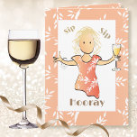 Funny 60th Birthday Female Cartoon Champagne Toast Card<br><div class="desc">Get the party started with this cute and fun birthday card toasting that fabulous 60 year old.  Personalize with her name and a message</div>