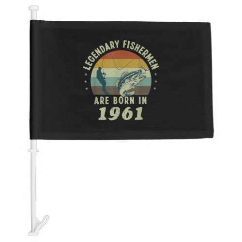 Funny 60th Birthday Fishing Gift for 60 Years Old Car Flag