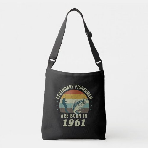 Funny 60th Birthday Fishing Gift for 60 Years Old Crossbody Bag