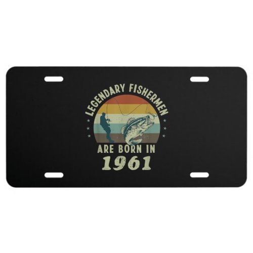 Funny 60th Birthday Fishing Gift for 60 Years Old License Plate