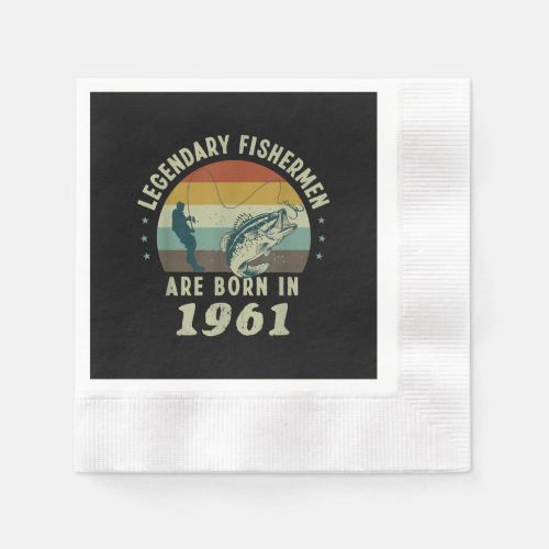 Funny 60th Birthday Fishing Gift for 60 Years Old Napkins