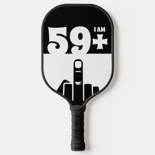 Funny 60th Birthday Gift 59 Plus one Checker Pickleball Paddle