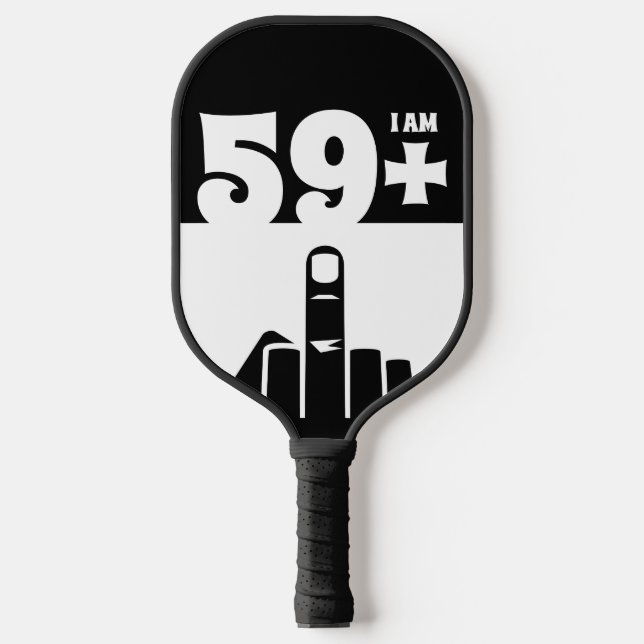 Funny 60th Birthday Gift, 59 Plus one Checker Pickleball Paddle (Front)