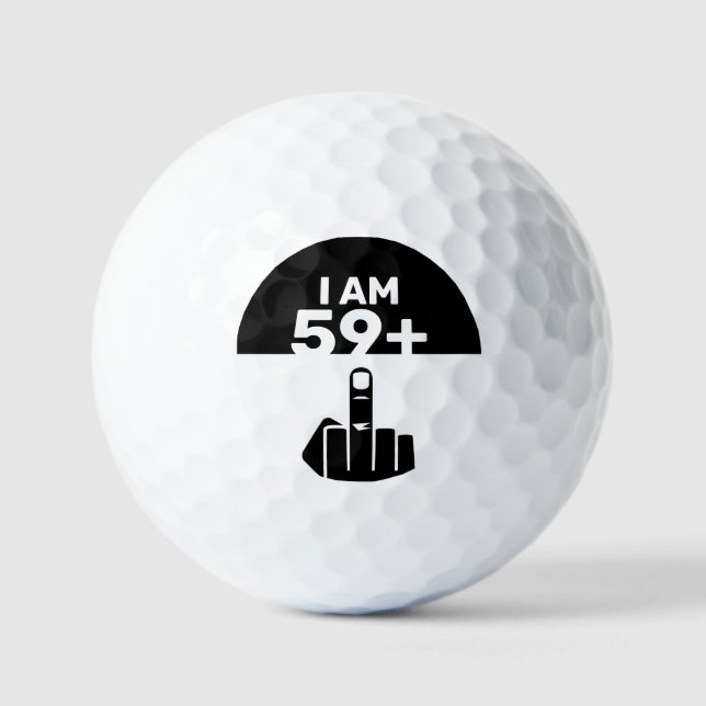 Funny 60th Birthday Gift, 59 Plus one Golf Balls (Front)
