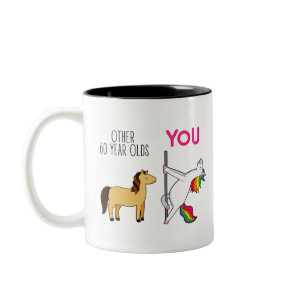 Funny 60th Birthday Gift for Women Mom Friend Two-Tone Coffee Mug