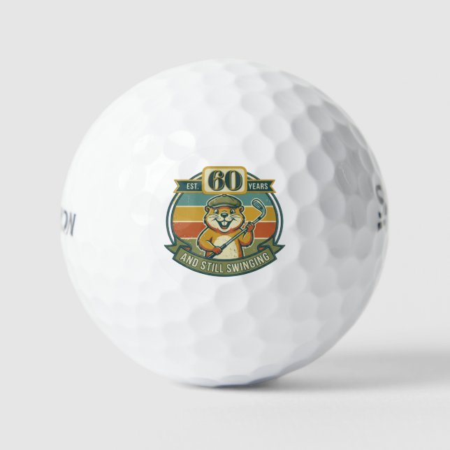 Funny 60th Birthday Golf Balls (Front)