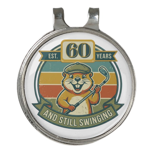 Funny 60th Birthday Golf Hat Clip (Front)