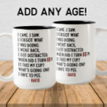 Funny 60th Birthday Hilarious Old Age Joke Custom Two-Tone Coffee Mug<br><div class="desc">Celebrate his 60th birthday with laughter! This funny coffee mug makes the perfect gift for men who embrace aging with humor. Featuring the hilarious quote: "I came. I saw. I forgot what I was doing. I went back. I got distracted. When did I turn 60?! Is this my cup? What's...</div>