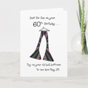 Funny 60th Birthday in Bell Bottoms Cards