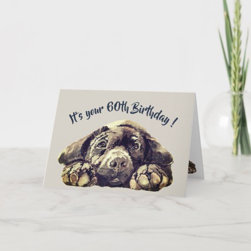 Funny 60th Birthday Labrador Retriever Card