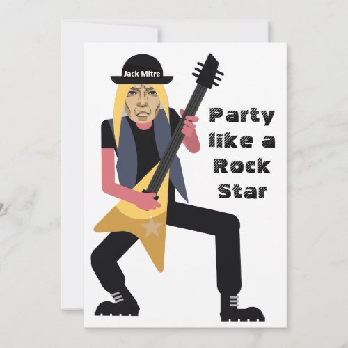 Funny 60th Birthday Mens Rock Star  Invitation