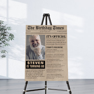Funny 60th Birthday Newspaper Photo welcome Foam Board