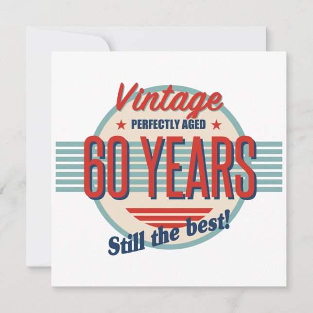 Funny 60th Birthday Old Fashioned Card (Front)