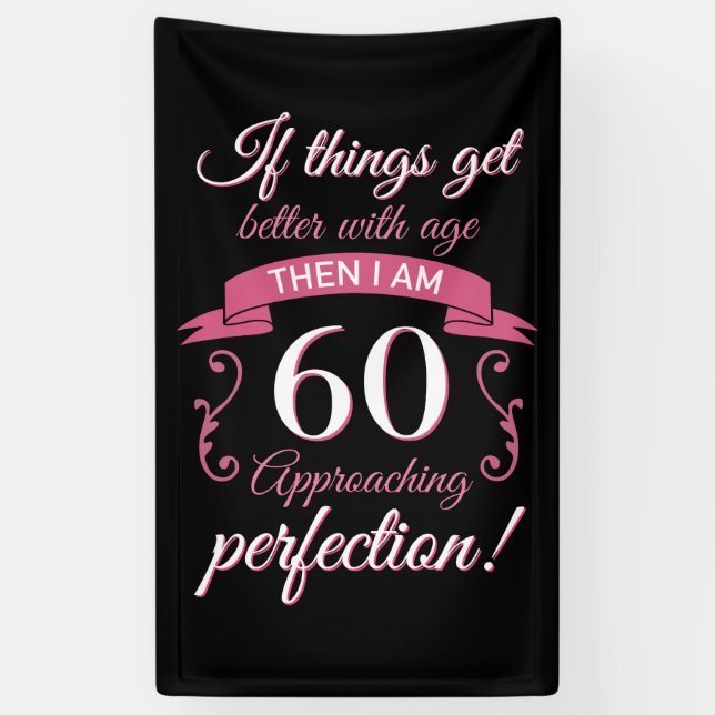 Funny 60th Birthday 'Perfection' Banner (Vertical)