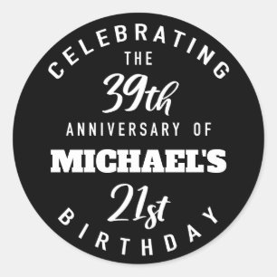Funny 60th Birthday Personalized Classic Round Sticker