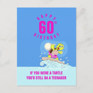 Funny 60th birthday quote turtle card