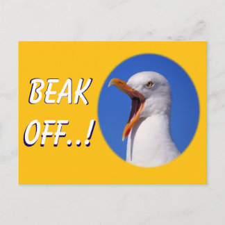 Funny 60th Birthday Seagull Beak Off Joke Announcement Postcard