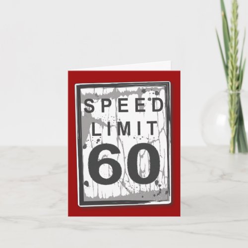 Funny 60th Birthday Speed Limit Thank You Notecard