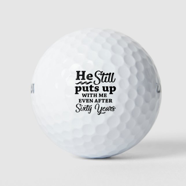 Funny 60th Wedding Anniversary Golf Balls (Front)