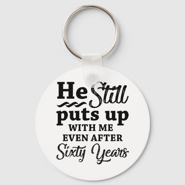 Funny 60th Wedding Anniversary Keychain (Front)
