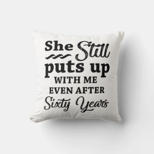 Funny 60th Wedding Anniversary Throw Pillow