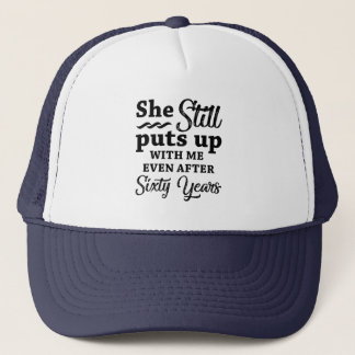 Funny 60th Wedding Anniversary Trucker Hat