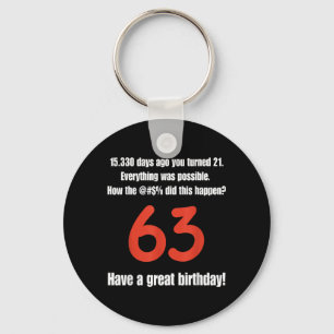 Funny 63rd Birthday Quotes Birthday Celebration Keychain