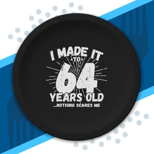 Funny 64th Birthday Quote Sarcastic 64 Year Old Paper Plates (Creator Uploaded)