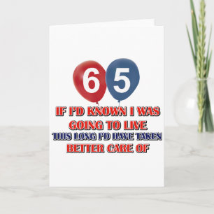 Funny 65 year old birthday card