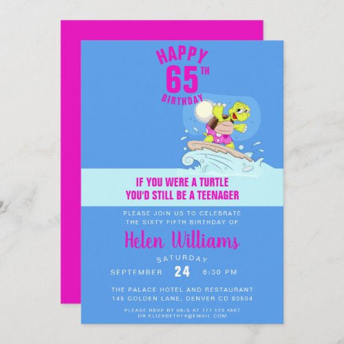 Funny 65th birthday invitation