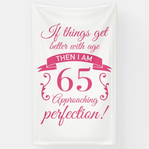 Funny 65th Birthday Perfection Banner