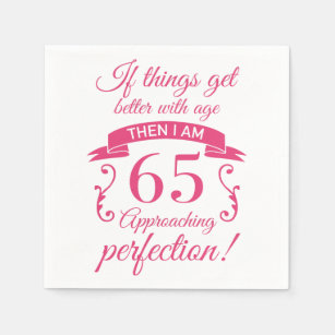 Funny 65th Birthday 'Perfection' Napkins