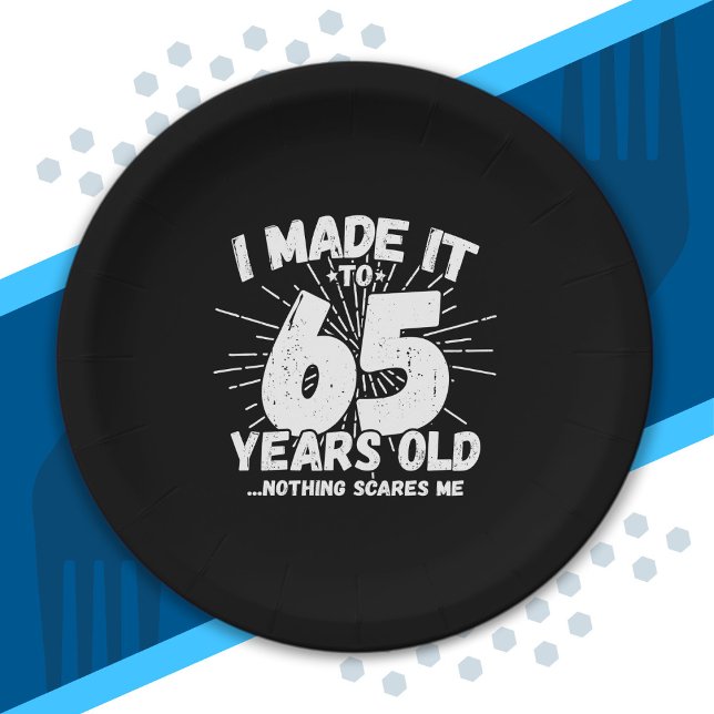 Funny 65th Birthday Quote Sarcastic 65 Year Old Paper Plates (Creator Uploaded)