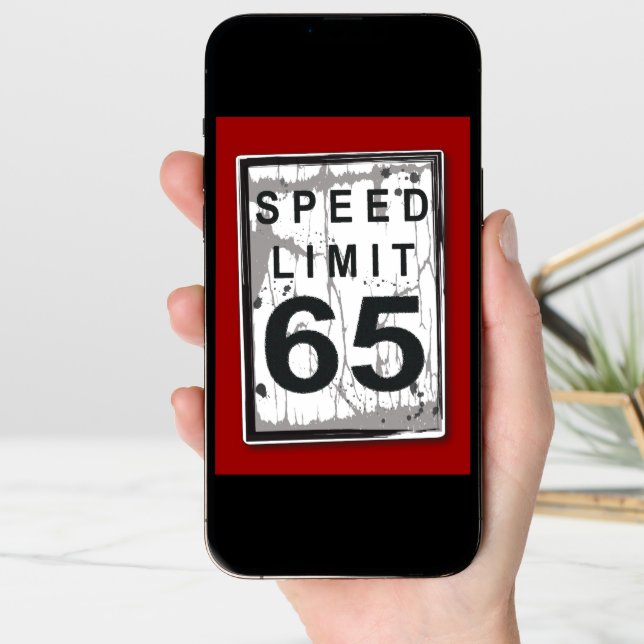 Funny 65th Birthday Speed Limit Card (Front Digital)