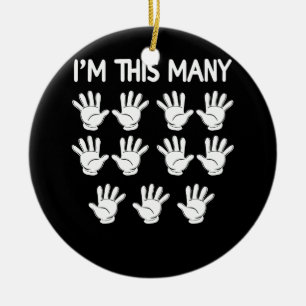 Funny 65th Birthday This Many Hand For 65 Year Old Ceramic Ornament