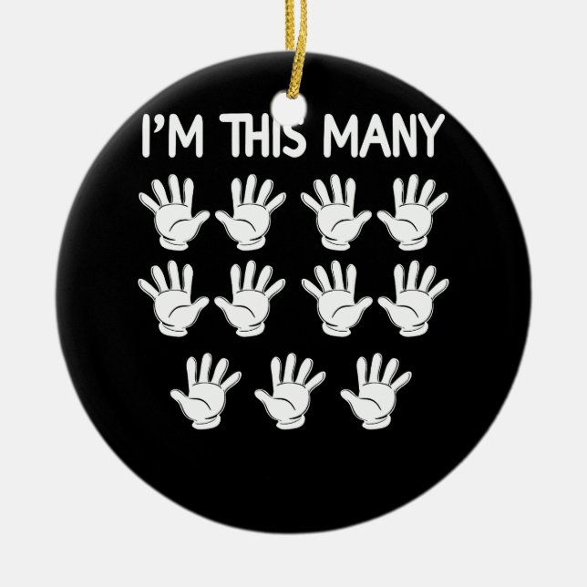 Funny 65th Birthday This Many Hand For 65 Year Old Ceramic Ornament (Front)