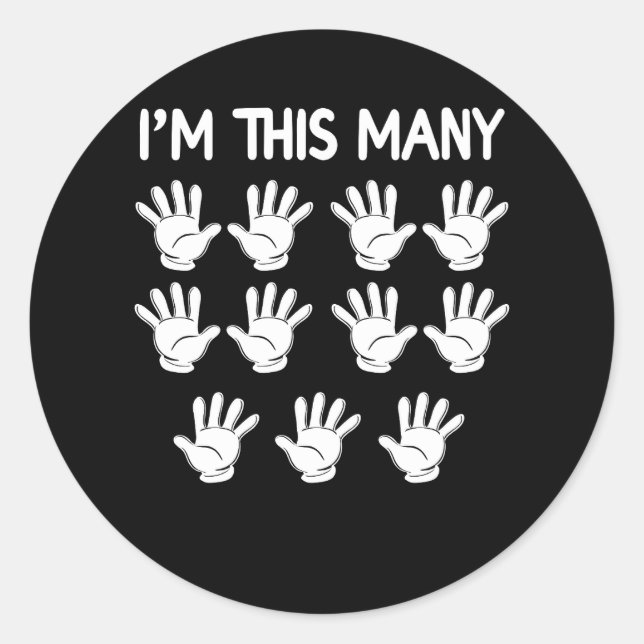 Funny 65th Birthday This Many Hand For 65 Year Old Classic Round Sticker (Front)