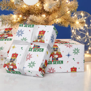 Funny 67 6 7 Meme Xmas Nutcracker Christmas Humor Wrapping Paper