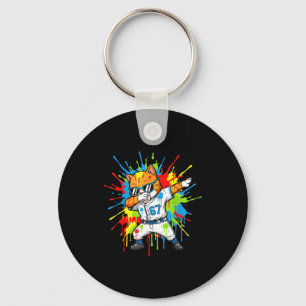 Funny 67 Baseball Dabbing Cat 6 7 Dripng Ice Cream Keychain