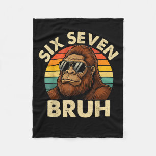 Funny 67 Bigfoot Vintage Six Seven Sasquatch Meme Fleece Blanket