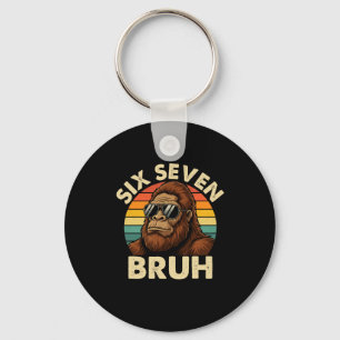 Funny 67 Bigfoot Vintage Six Seven Sasquatch Meme Keychain