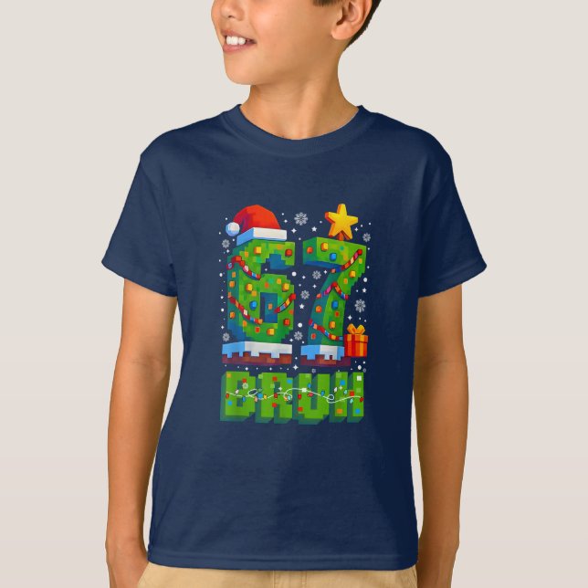 Funny 67 Bruh Christmas Santa Six Seven 6 7 Meme T-Shirt (Front)