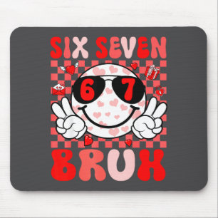 Funny 67 Bruh Valentines Six Seven Meme Hearts 6 7 Mouse Pad