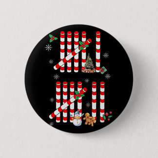 Funny 67 Candy Cane Tally Marks Christmas Six Seve Button