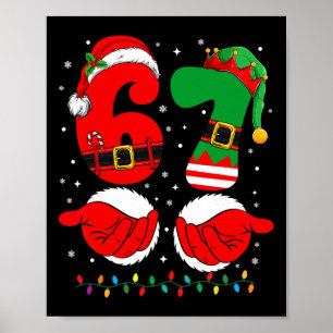Funny 67 Christmas 6 7 Meme Six Seven For Boys Tea Poster